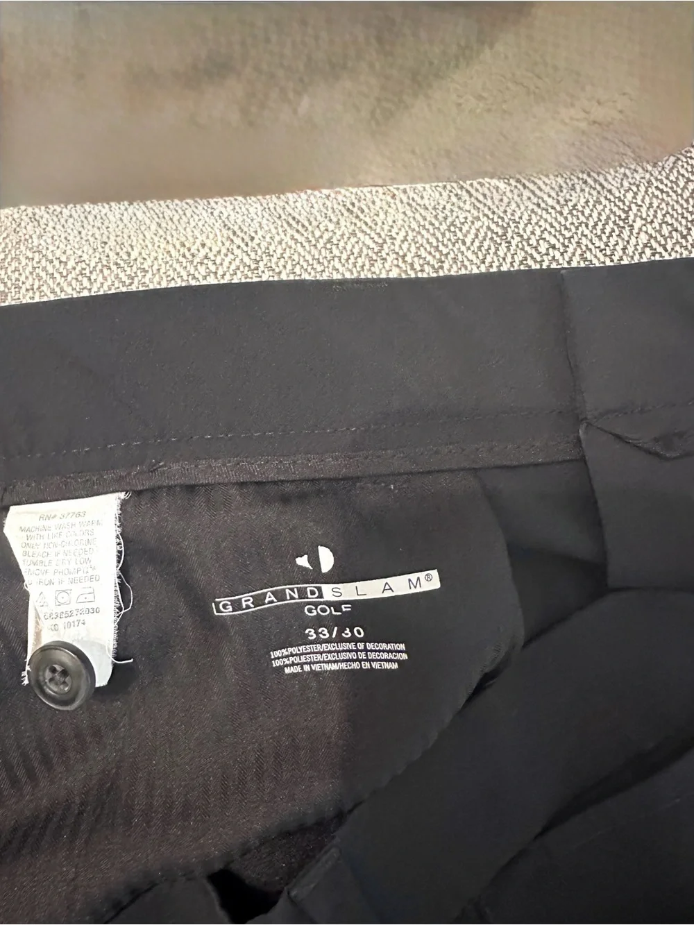 Grand Slam Golf Pants Men’s 33x30 Black Performance Flat Front Stretch